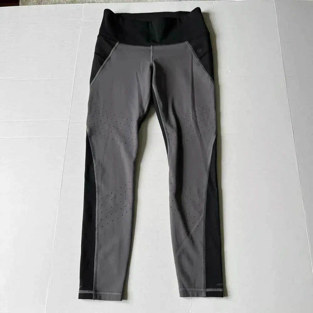 Athleta Sz S Colorblock Salutation Black Gray EXCELLENT
